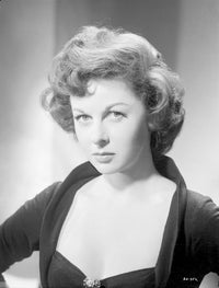 Susan Hayward in a black long sleeve dress photo print.