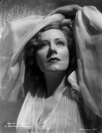 Irene Dunne portrait photo print in white lace shawl and dress