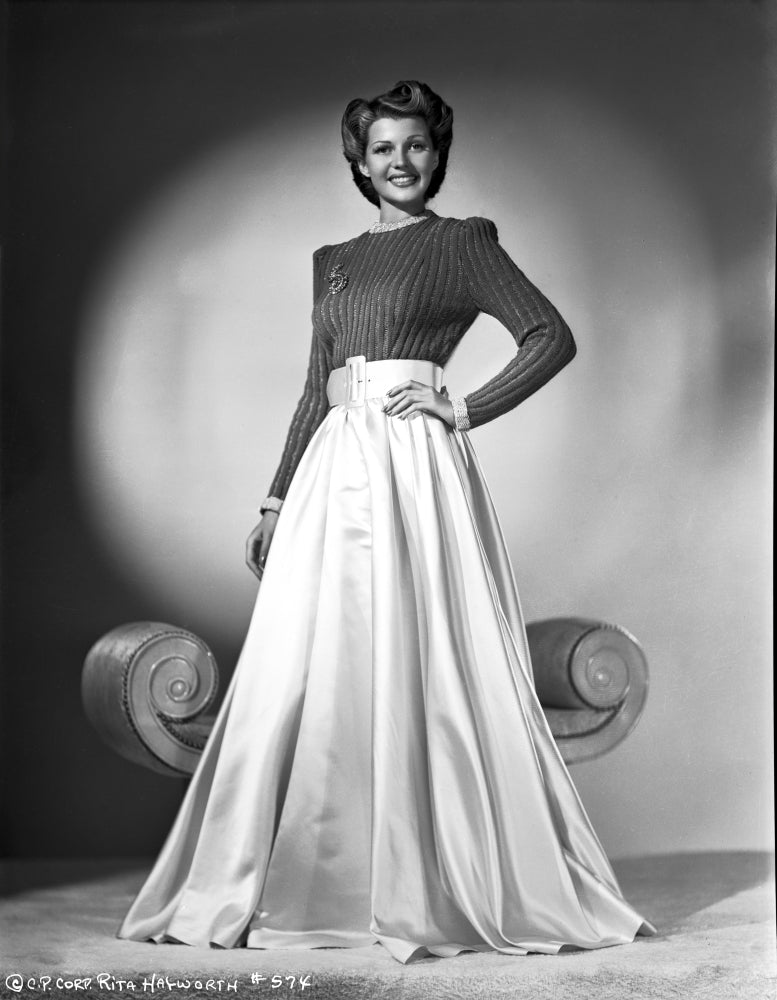 Rita Hayworth posed with a white backdrop photo print