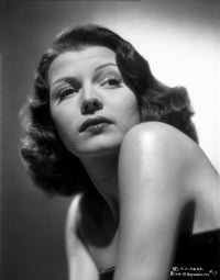 Rita Hayworth posing in a black dress photo print
