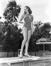 Rita Hayworth Posed on Diving Board in Swimming Suit Photo Print