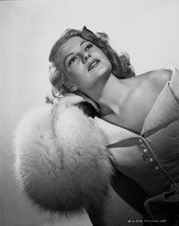 Rita Hayworth posed photo print with a white background
