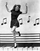 Rita Hayworth dancing pose photo print with musical notes background