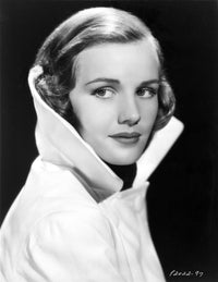 Frances Farmer in a coat with collars popped out photo print