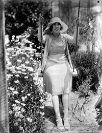 Louise Fazenda on a swing photo print, vintage Hollywood art.