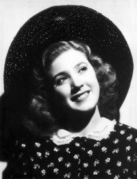 Portrait of Edith Fellows wearing a wide brim hat photo print.