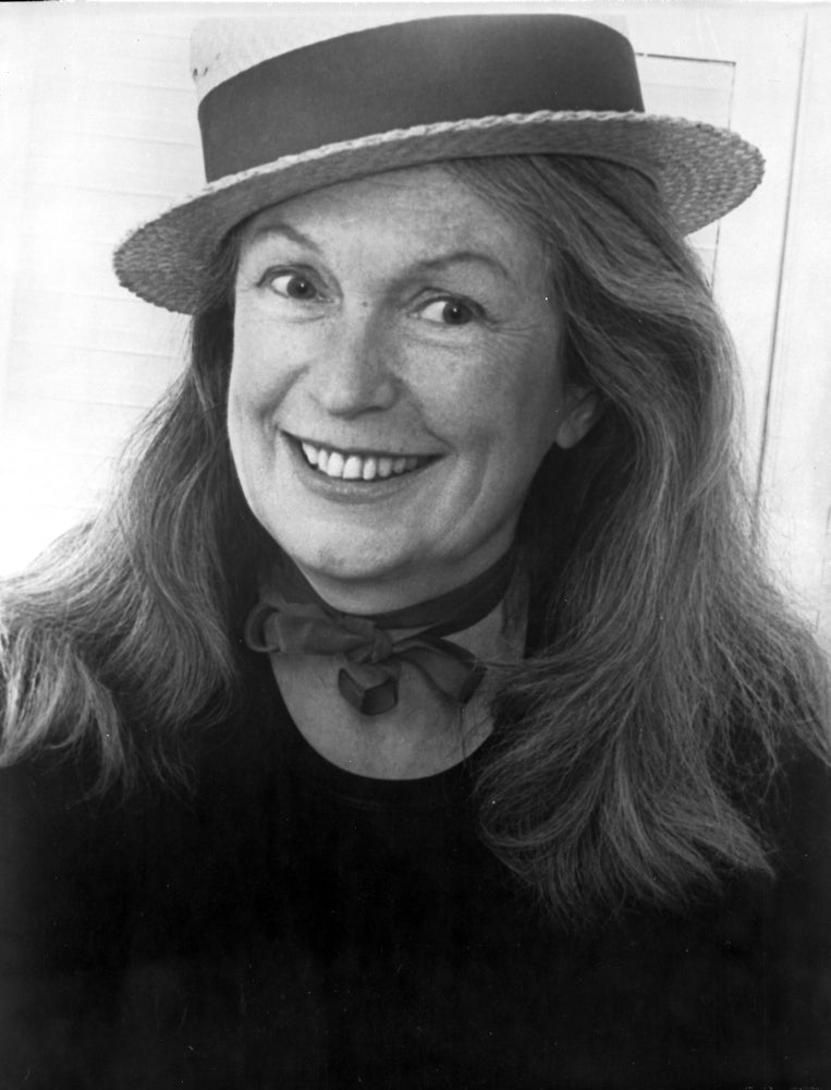Portrait of Geraldine Fitzgerald wearing a straw hat Photo Print