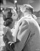 Home Before Dark Kissing Scene Black and White Photo Print