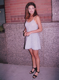 Photo print of Amelia Heinle in a white dress, elegant portrait.