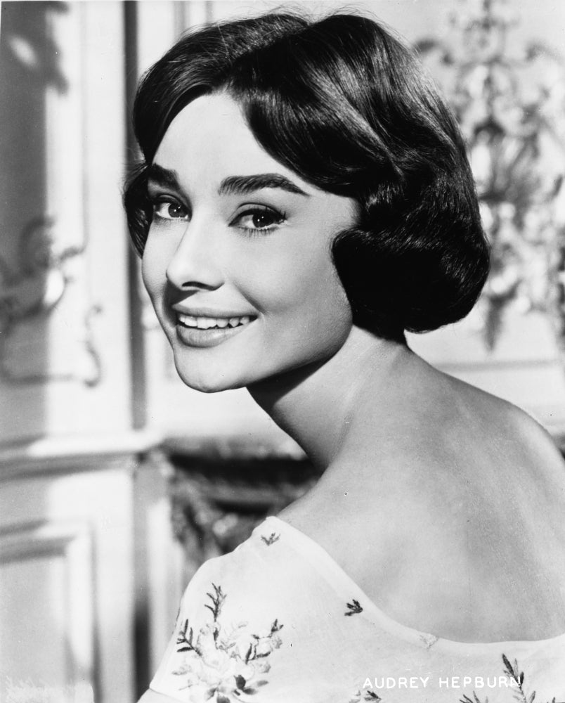 Audrey Hepburn smiling sideways portrait photo print