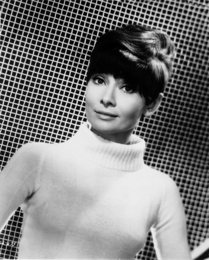 Audrey Hepburn in a white sweater photo print