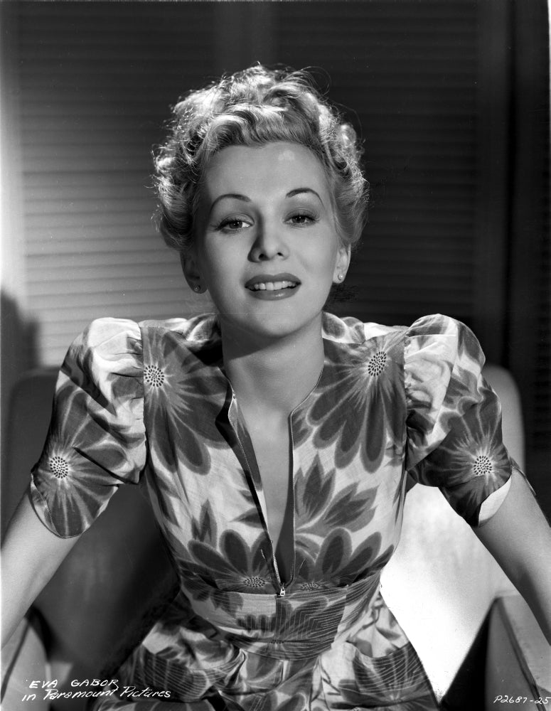 Eva Gabor Portrait Photo Print in Printed Dress (8 x 10)