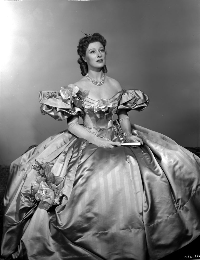 Greer Garson in an elegant silk ball gown photo print.