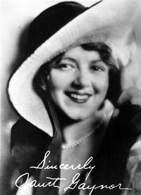 Signed portrait of Janet Gaynor photo print, available in multiple sizes.