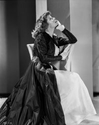 Katharine Hepburn in an elegant white dress photo print