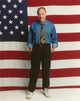 Howard Hesseman photo print featuring an American flag background