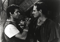Charlton Heston photo print featuring a man holding a cup