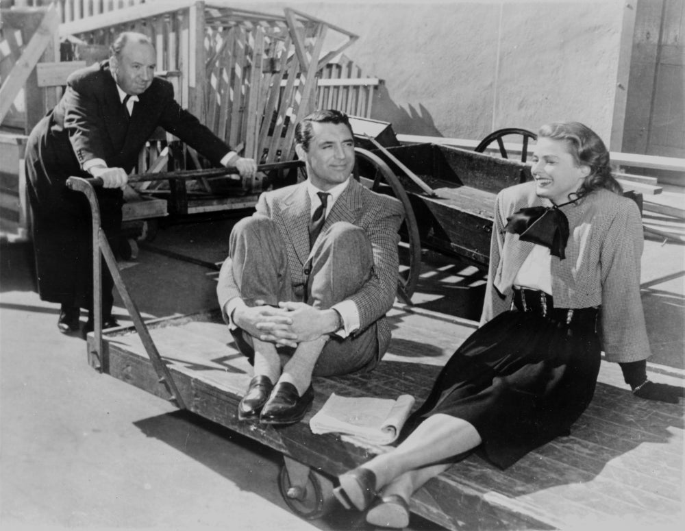 Black and white photo print of the discussing scene from Notorious film.