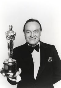 Black and white portrait photo print of Bob Hope, iconic actor.