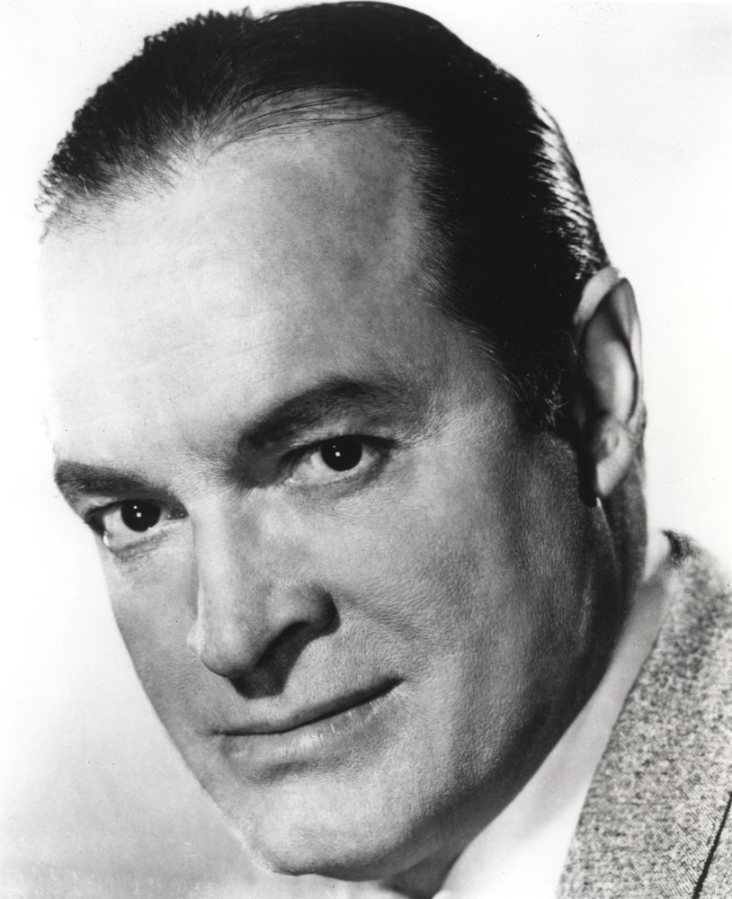 Bob Hope smiling in a close-up black and white photo print