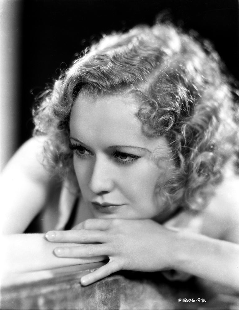Miriam Hopkins Leaning on Hands Portrait Photo Print