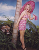 Betty Hutton posed in a pink dress photo print