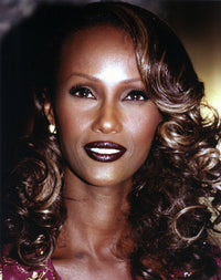 Iman Dark Lipstick and Curly Hair Photo Print