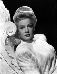 Betty Hutton leaning on a fluffy top photo print