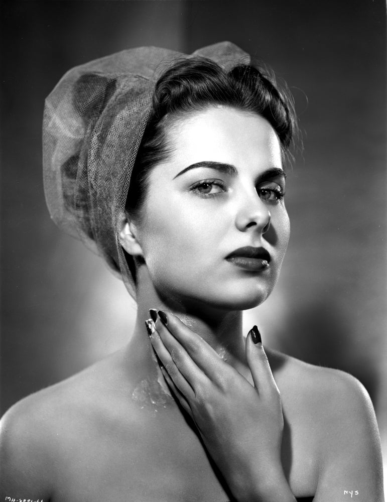 Martha Hyer Photo Print with See Through Hat and Hand on Neck