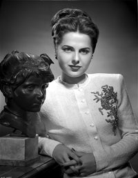 Martha Hyer portrait in embroidered top photo print
