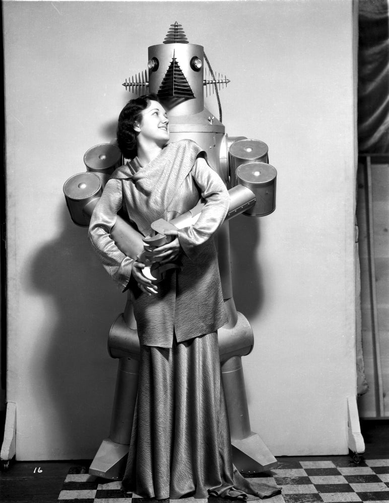 Lois January with Robot Classic Portrait Photo Print