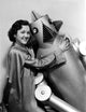 Lois January hugging the robot photo print, whimsical artwork.