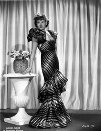 Arlene Judge in a striped gown photo print