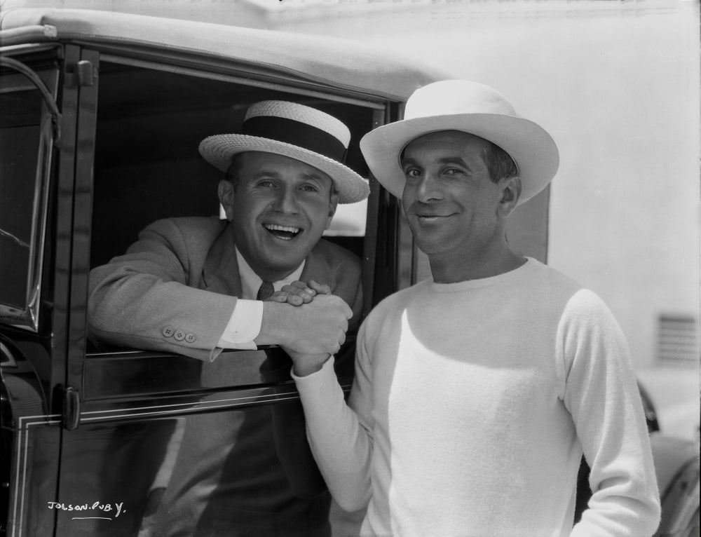 Al Jolson posed portrait photo print, capturing classic Hollywood charm.