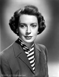 Deborah Kerr stylish photo print in a blazer, vintage Hollywood elegance.