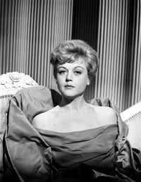Angela Lansbury seated in a chair wearing a dress - photo print