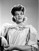 Marjorie Lord photo print in lace ruffled top, elegant vintage style.