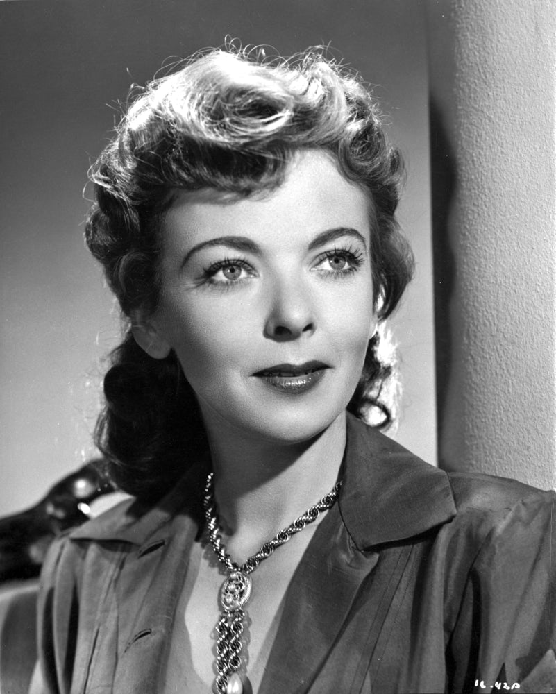 Ida Lupino photo print wearing a necklace and silk blouse