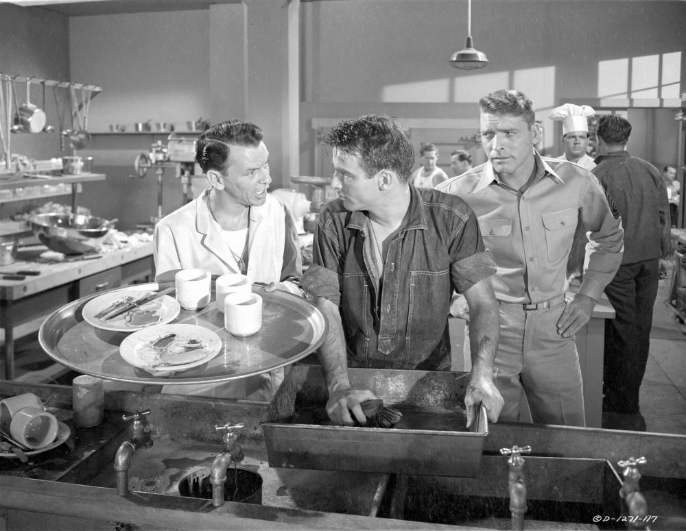 Photo print from From Here To Eternity showing three men talking in a kitchen.
