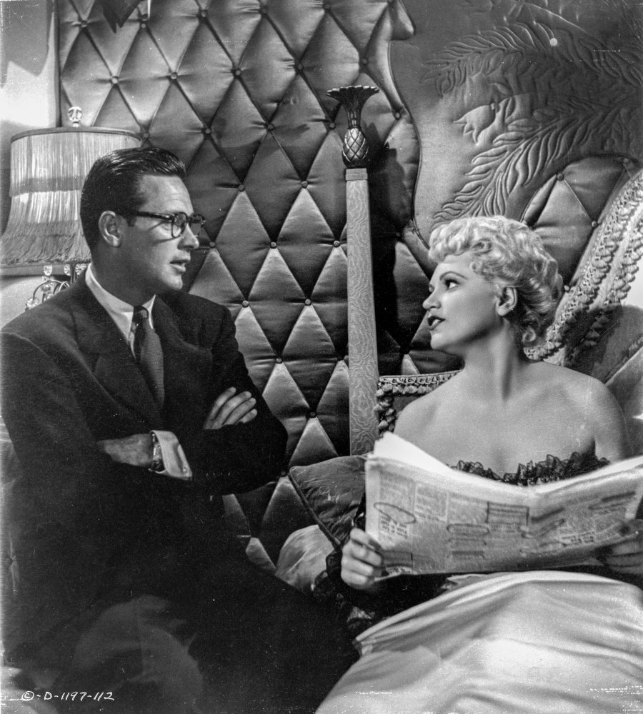 Born Yesterday Woman in White and Man Talking Photo Print
