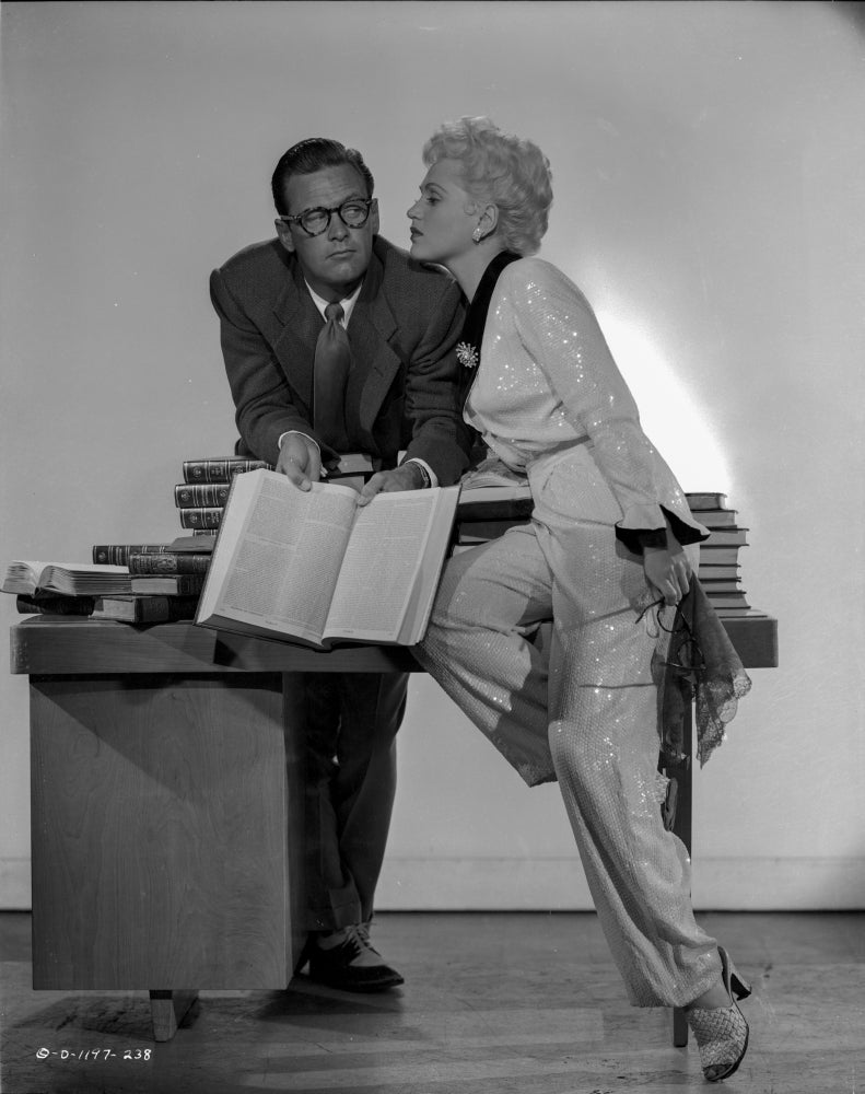 Born Yesterday Lady in White with Man Holding Book Photo Print