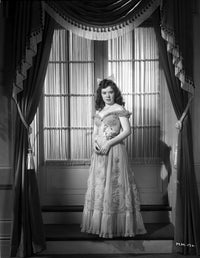 Marcy McGuire posed in an embroidered gown photo print