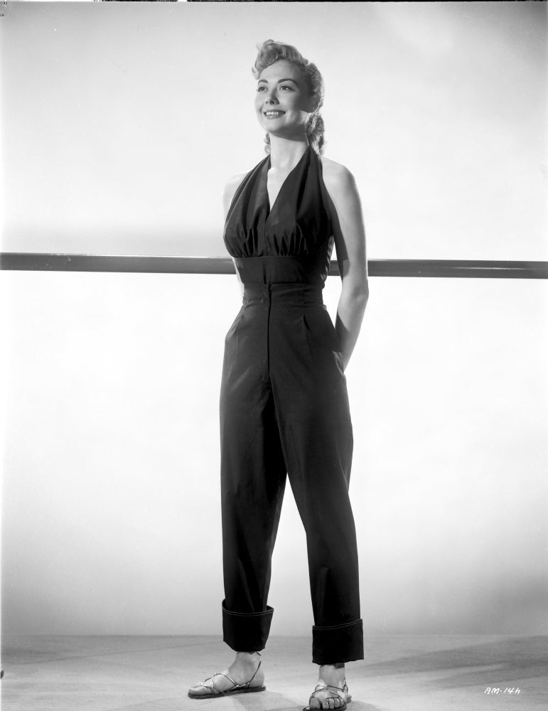 Adele Mara posed photo print in halter top making a parade rest