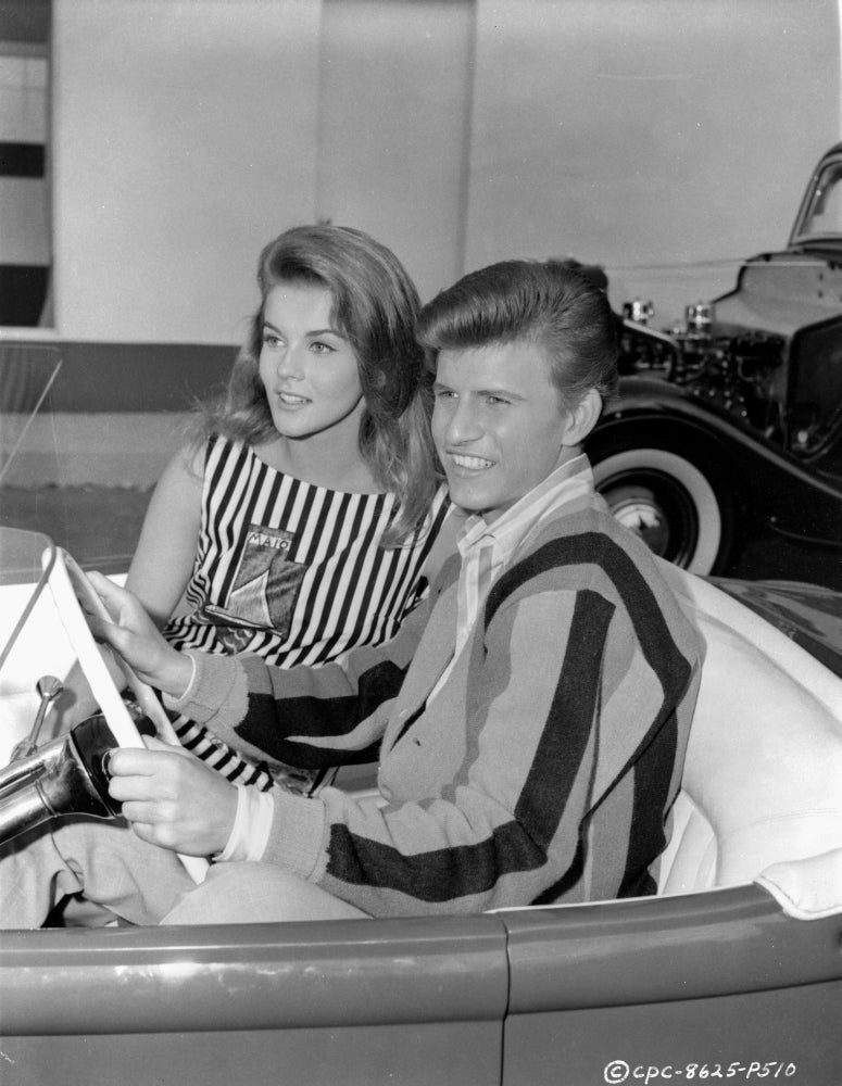 Bye Bye Birdie smiling on the car photo print