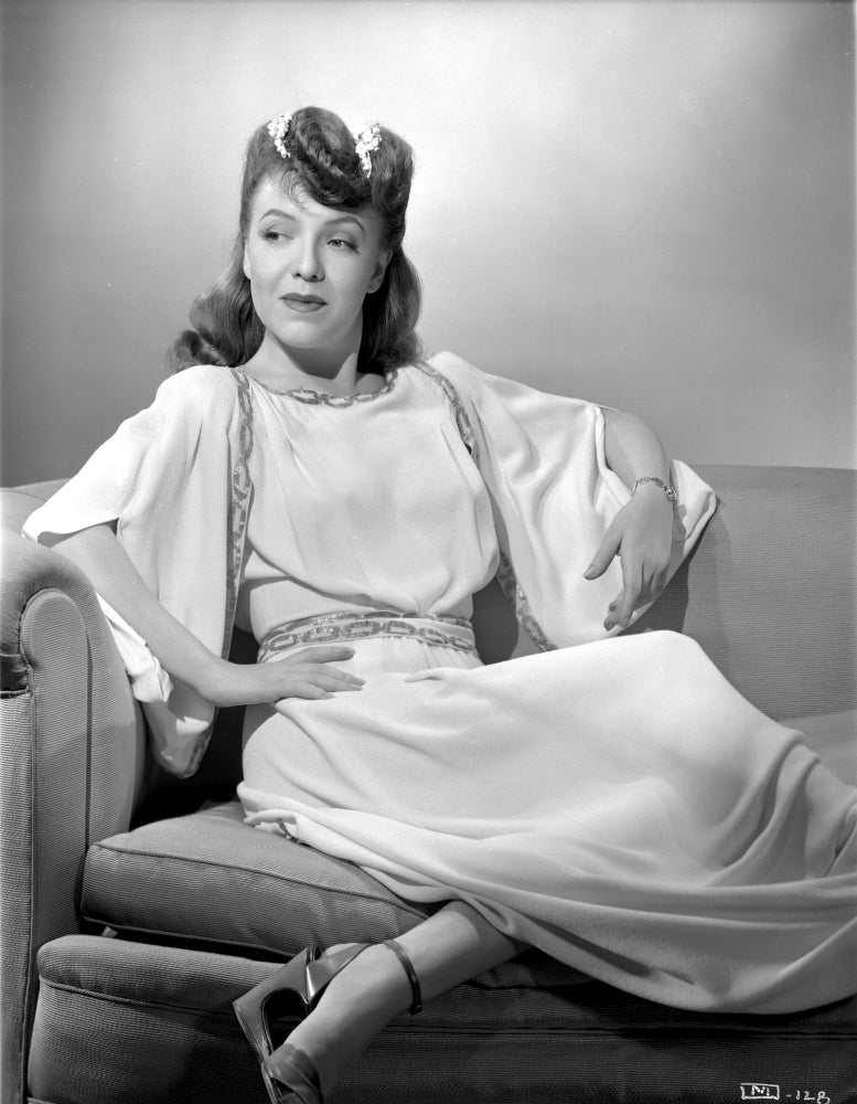 Margo on a Dress Photo Print - Elegant Sitting Pose