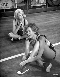 They Shoot Horses Don't They Two Girls Sitting on The Floor Black and White Photo Print