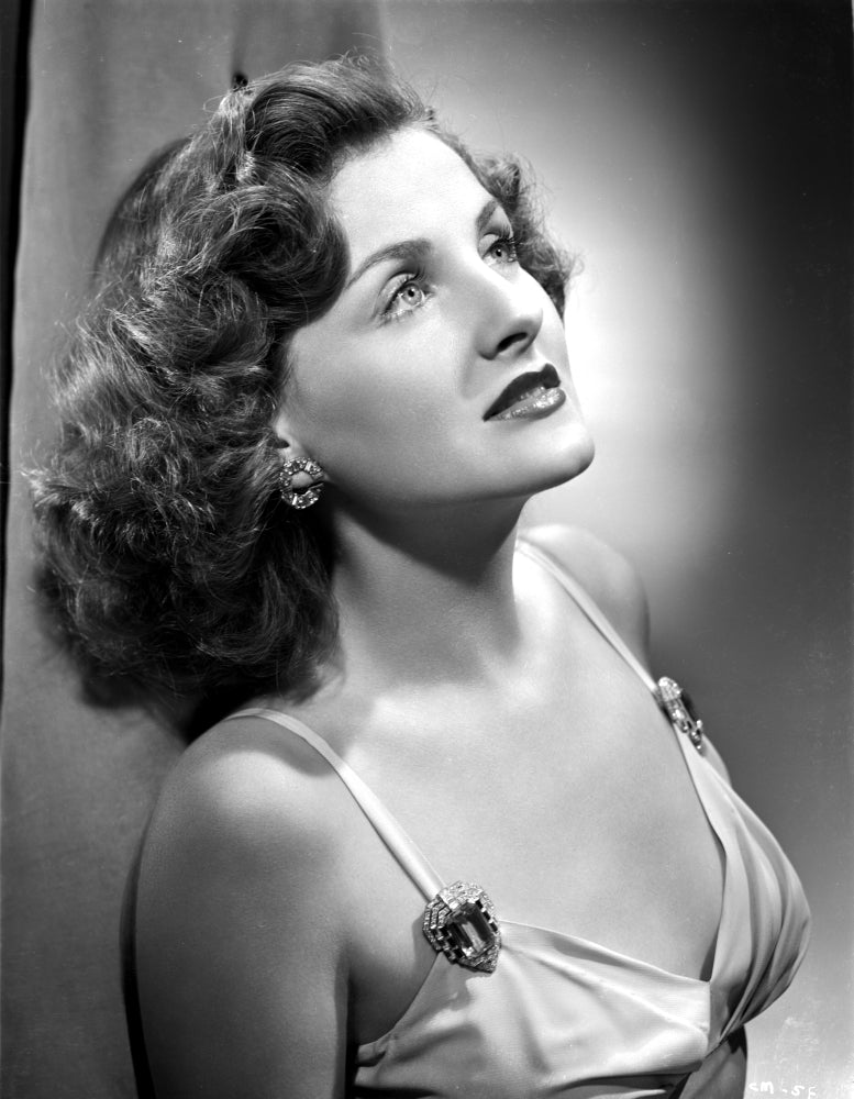 Constance Moore Portrait Photo Print - Looking Up on Silk Top