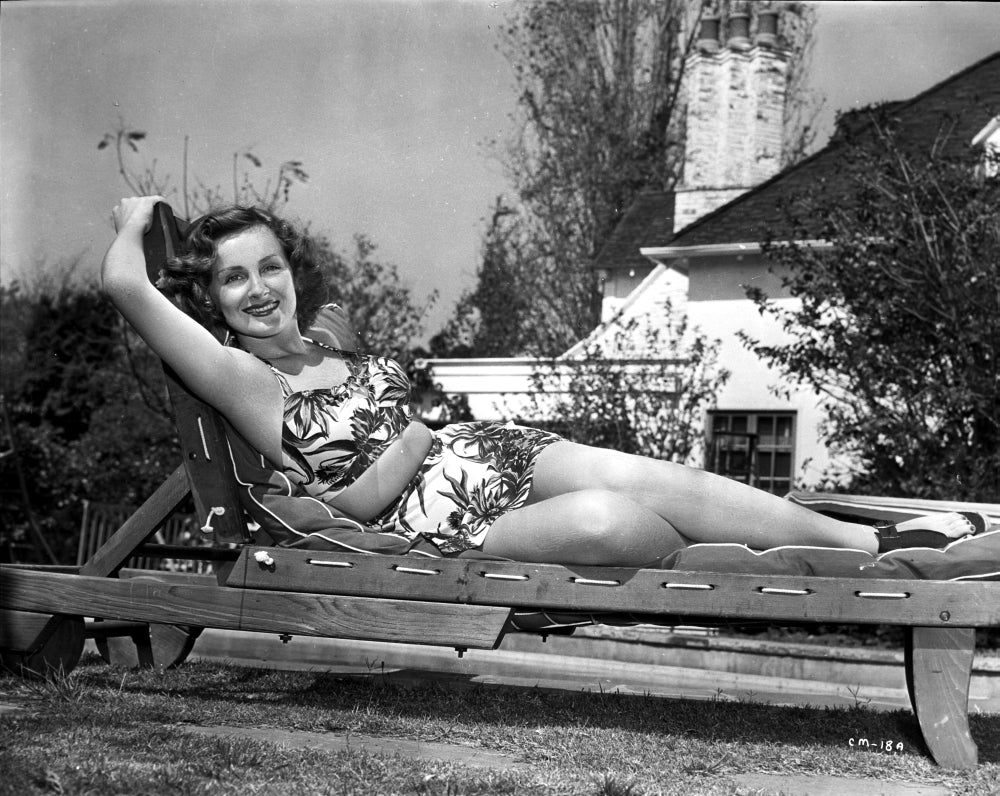 Constance Moore Sunbathing Photo Print - Vintage Photography