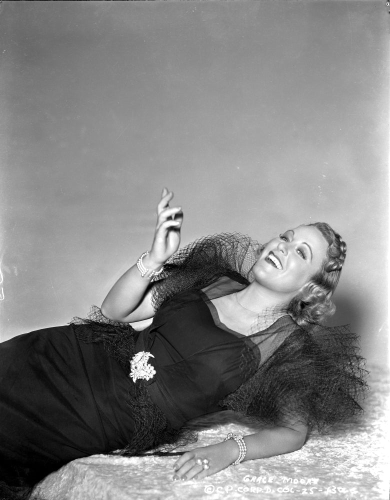 Grace Moore leaning and smiling portrait photo print