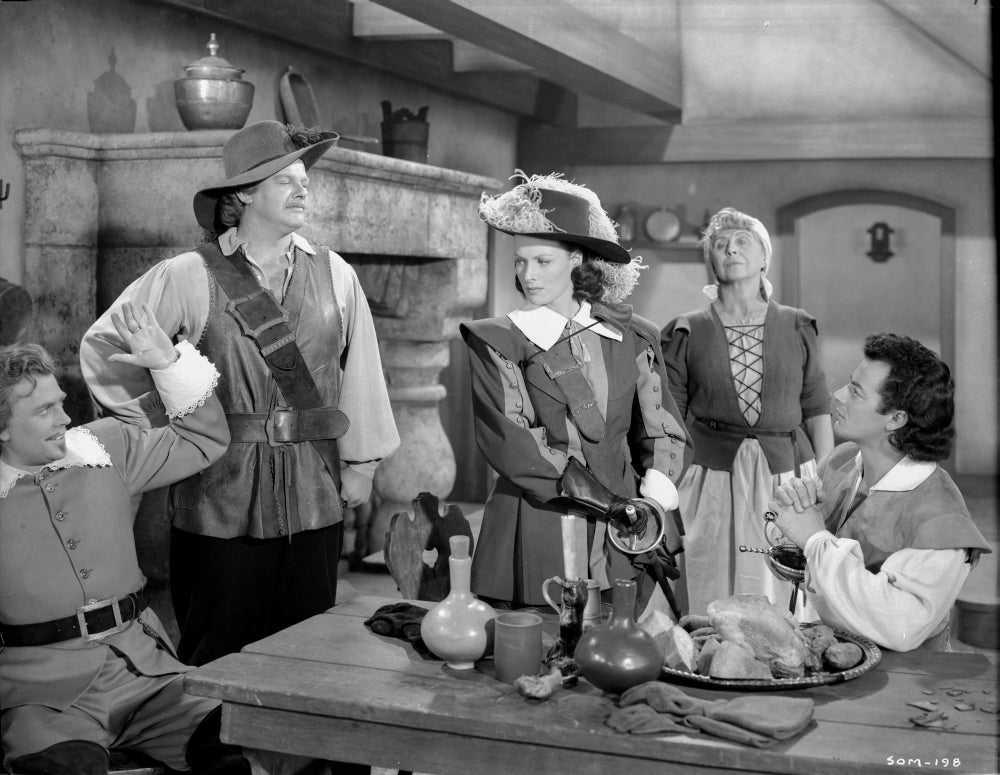 At Swords Point movie scene black and white portrait photo print